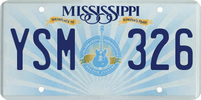MS license plate YSM326