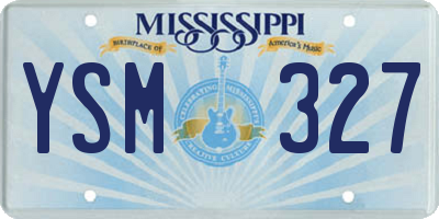 MS license plate YSM327