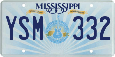 MS license plate YSM332