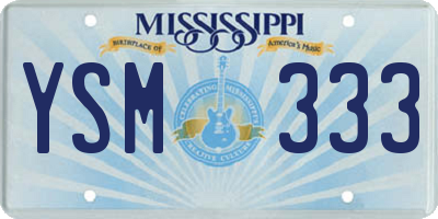 MS license plate YSM333