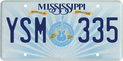 MS license plate YSM335