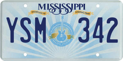 MS license plate YSM342