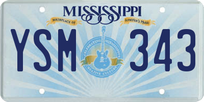 MS license plate YSM343