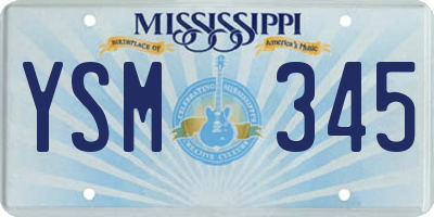 MS license plate YSM345