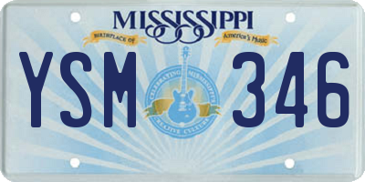 MS license plate YSM346
