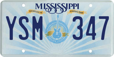 MS license plate YSM347
