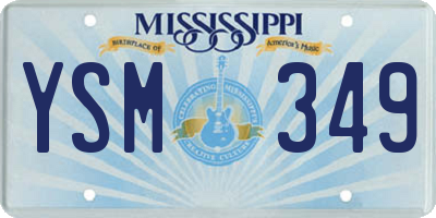 MS license plate YSM349