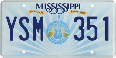 MS license plate YSM351