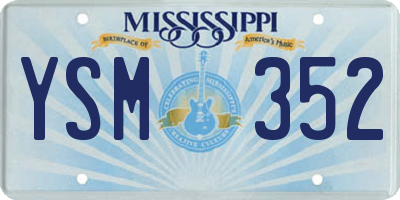 MS license plate YSM352