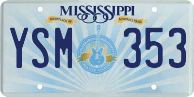 MS license plate YSM353