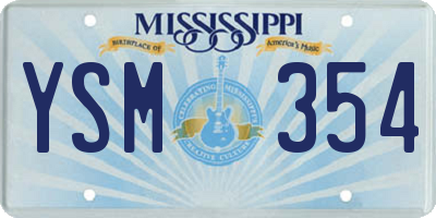 MS license plate YSM354