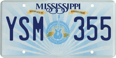 MS license plate YSM355