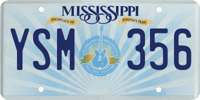 MS license plate YSM356