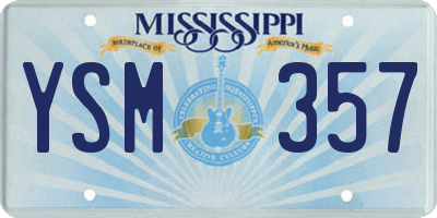 MS license plate YSM357