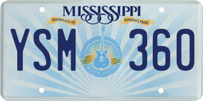 MS license plate YSM360