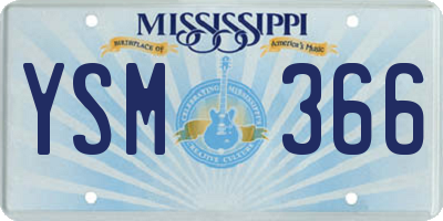 MS license plate YSM366