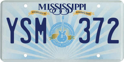 MS license plate YSM372