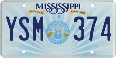 MS license plate YSM374
