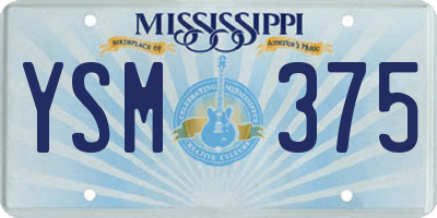 MS license plate YSM375