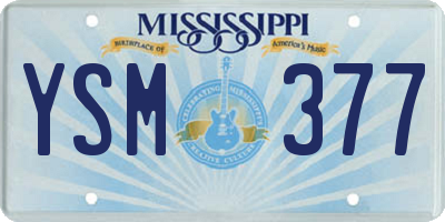 MS license plate YSM377