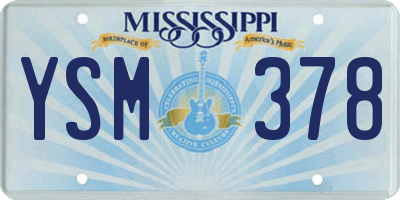MS license plate YSM378