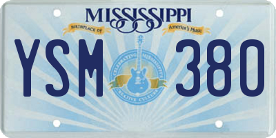 MS license plate YSM380