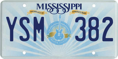 MS license plate YSM382