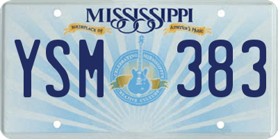 MS license plate YSM383