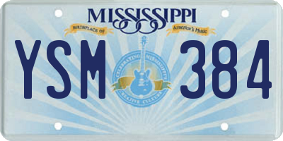 MS license plate YSM384