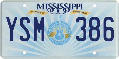 MS license plate YSM386