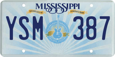 MS license plate YSM387