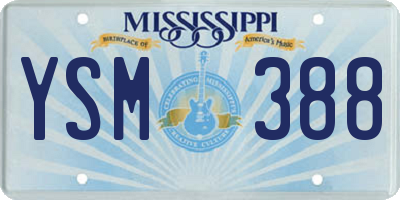 MS license plate YSM388