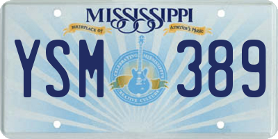 MS license plate YSM389