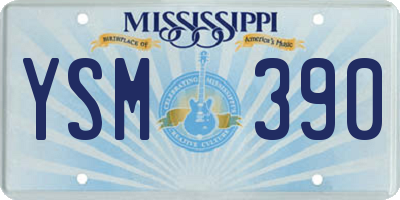 MS license plate YSM390