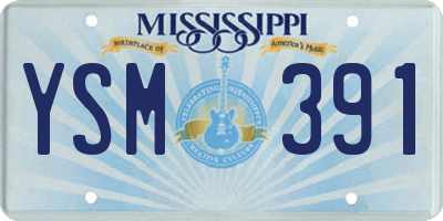 MS license plate YSM391