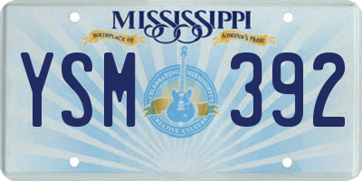 MS license plate YSM392