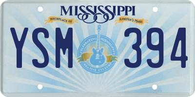 MS license plate YSM394