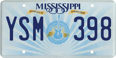 MS license plate YSM398