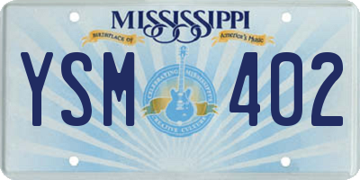 MS license plate YSM402