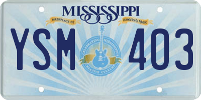 MS license plate YSM403