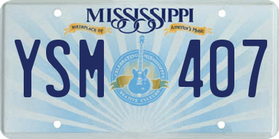 MS license plate YSM407