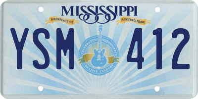 MS license plate YSM412