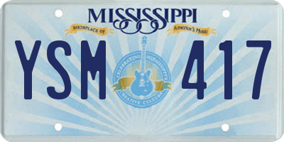 MS license plate YSM417