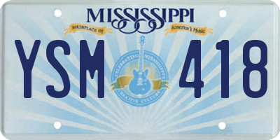 MS license plate YSM418