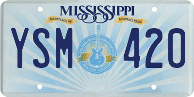 MS license plate YSM420