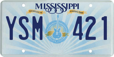MS license plate YSM421