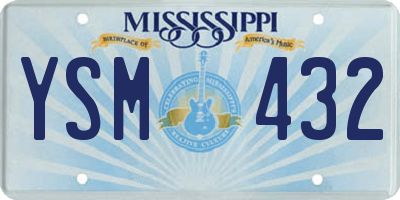 MS license plate YSM432