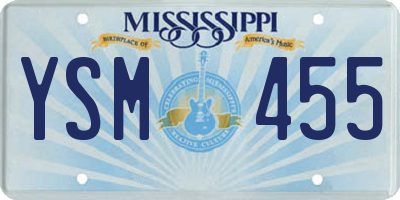 MS license plate YSM455