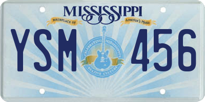 MS license plate YSM456