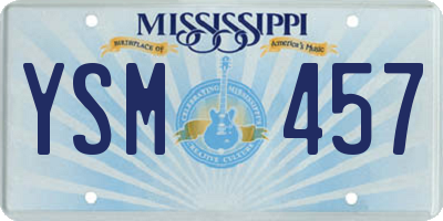 MS license plate YSM457